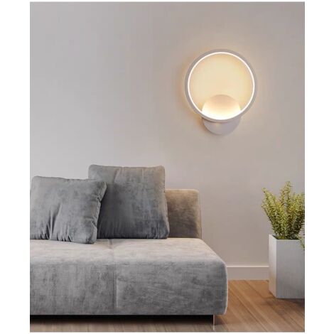 Applique murale LED，Applique Murale Interieur LED 18W Lampe Murale Ronde Blanc Chaud 3000K Moderne pour Chambre Salon Escalier Couloir -20x25CMM-Blanc-RAPANDA