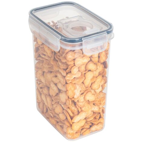 Boîtes de rangement simples, hermétiques et transparentes, résistantes à l'humidité et à la mise sous vide, avec couvercles, empilables, pour le garde-manger (2000 ml) - RAPANDA