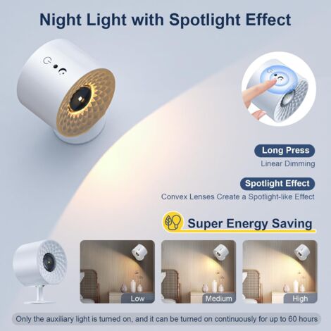 Lampe murale à LED double face avec télécommande, appliques à batterie, contrôle tactile, 3 températures, USB, rechargeables, spots muraux, rotation, à 360°, pour salon (1 pièce noir) [Classe énergéti