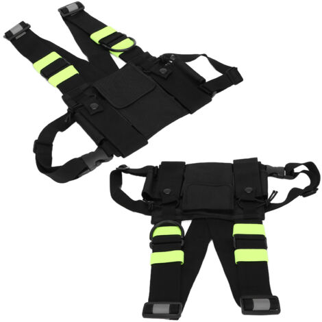 Sac Poitrine Universel Pour Talkie-walkie - Gilet Réglable Vert Fluo