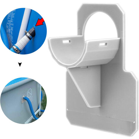 Lot De 2 Supports De Tuyau Piscine 30-37 Mm - Gris, Compatible Intex & Autres, Anti-Pression & Déchirure