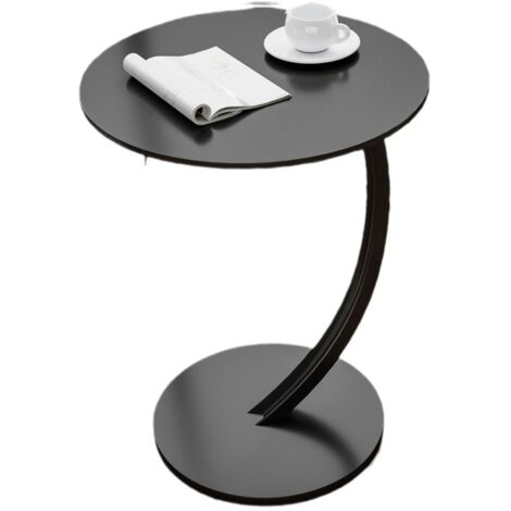 Table d'appoint ronde amovible pour canapé, table à thé et tête de lit - Noir