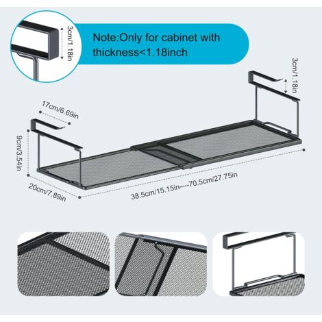 Panier Rangement Suspendu Callicarpa - Pour Étagère, Armoire Ou Placard - En Métal - Gain De Place Maxi