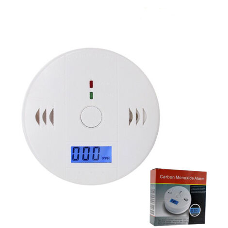 Détecteur de monoxyde de carbone (CO) numérique, alarme alimentée par batterie, 1 pack