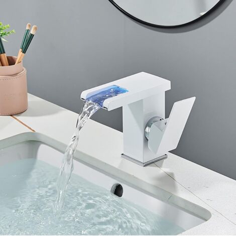 Robinet De Lavabo Mural à Poignée Unique - Robinets De Salle De Bain Integres Pour Eviers Couleur Or Rose Brosse 91997905