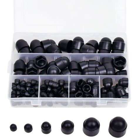 Lot De 20 Capuchons Cache-Écrous De Roue 17mm Noir Hexagonaux Avec Outil De Montage Pour Voiture 91774454