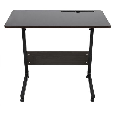 Bureau d'étude réglable pour ordinateur portable et téléphone portable amovible (noyer foncé) (1/4)