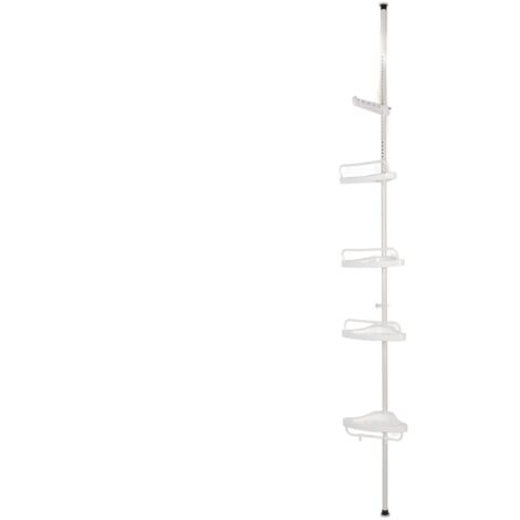 Rangement Etagère D'angle de Douche avec 4 Etagères, Blanc (1/5)