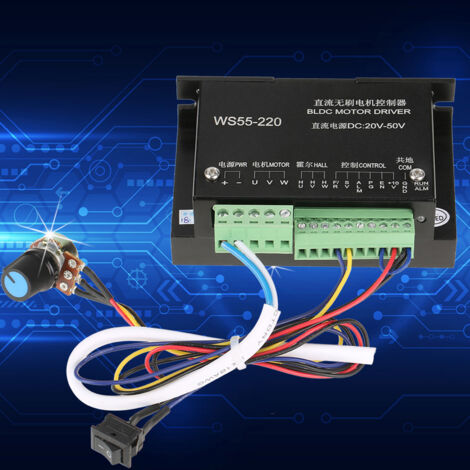Broche sans balais à grande vitesse 48v 500w, pilote dédié, régulation de vitesse analogique WS55-220 (1/5)