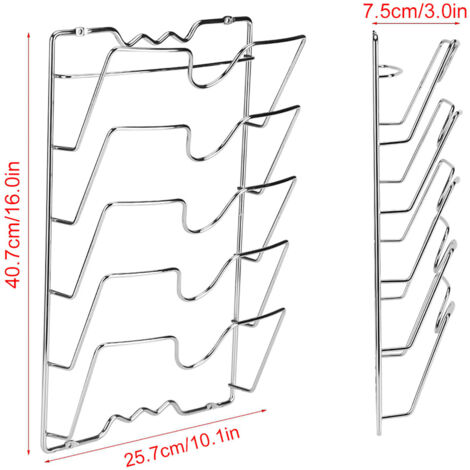 Tbest Support de couvercle de casserole Support Monté Sur Porte pour