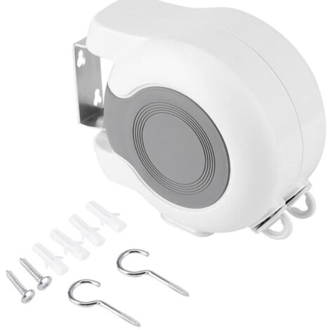 Corde à Linge Rétractable 5,1m - 2 Fils Acier Inoxydable Pour Intérieur/extérieur