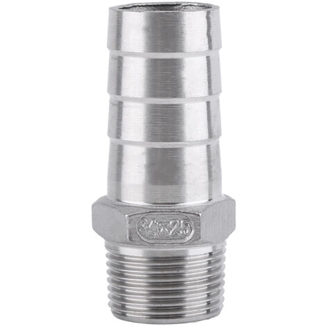 Raccord de tuyau, adaptateur, raccord fileté mâle en acier inoxydable SS304, raccord BSP, tuyau cannelé, connecteurs de pièces (3/4'' x 25 mm) (1/5)