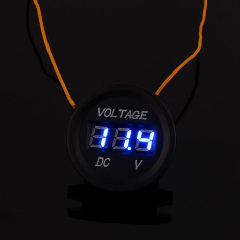 Voltmètre Numérique DC 12-24V, Rond étanche, Voltmètre De