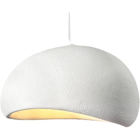 Lustre nordique créatif en pierre synthétique, diamètre 40 cm, abat-jour réglable, E27, pour chambre, salle à manger, salon, blanc [Classe énergétique A] (1/5)