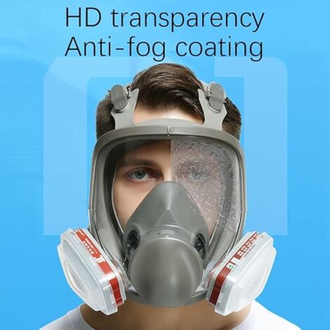 Masque Respiratoire Intégral Réutilisable - Avec Filtres Pour Peinture, Poussière, Produits Chimiques - Confort Et Vision Large - 13