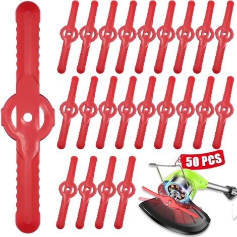 Lot de 50 lames de rechange pour tête de coupe-bordures en plastique