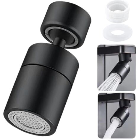 Robinet pivotant à 80 ° - 2 fonctions de pulvérisation - Économiseur d'eau pour robinets de cuisine et de salle de bain