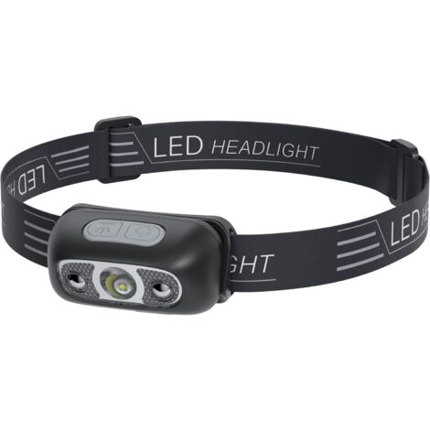 Lampe frontale rechargeable par USB avec capteur LED léger IPX4 120 lm