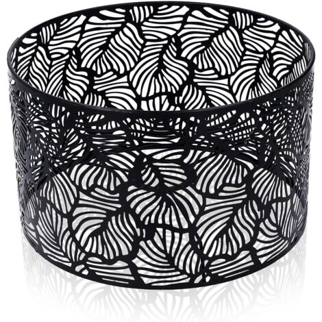 Abat-Jour pour Ampoules E14 E27 25 x 16 cm Noir Abat-Jour Tambour Universelle Moderne Lampe de Dissipation Thermique
