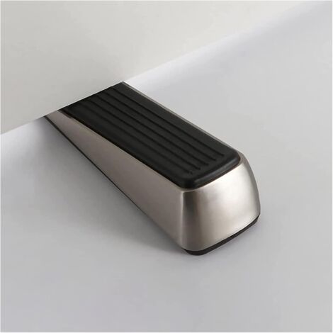 Le butoir de porte en caoutchouc est fabriqué en alliage de zinc et en caoutchouc, anti-rayures et antidérapant (argent brossé) (1/5)