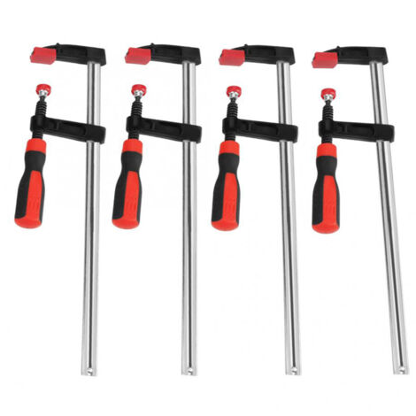 Lot de 4 serre-joints robustes en F pour le travail du bois, à glissière rapide, kit d'outils manuels de bricolage, 50 x 300 mm