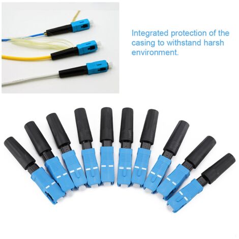 Connecteur Fibre Optique SC à Assemblage Rapide - Lot De 100 Pièces Pour Installations FTTH, Perte Faible Et Haute Fiabilité - 3