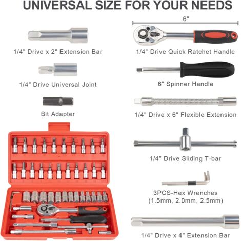 DEWALT Kit d'outils de mécanique et de douilles, 142 pièces