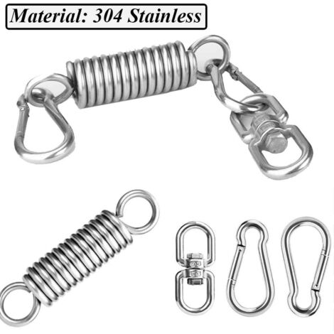 Attache Balancoire SGerste Lot De 2 Crochets à Ressort En Acier Inoxydable Pour Hamac 317,5 Kg Crochet Suspension
