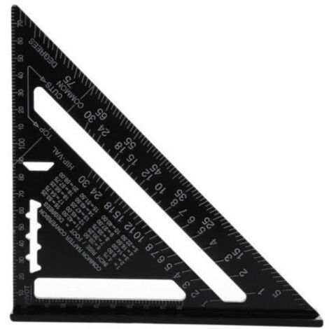 Équerre de charpentier multifonctionnelle, règle triangulaire en aluminium, trusquin, rapporteur, guide d'angle 45-90 degrés/outils de charpentier/outil de traçage pour menuiserie bois
