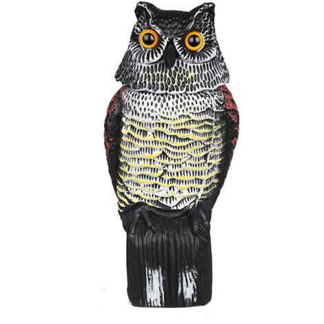 Épouvantails hiboux pour jardin et extérieur - Effraie les pigeons et les oiseaux - Fonctionne sans piles - Tourne la tête avec le vent (1/5)