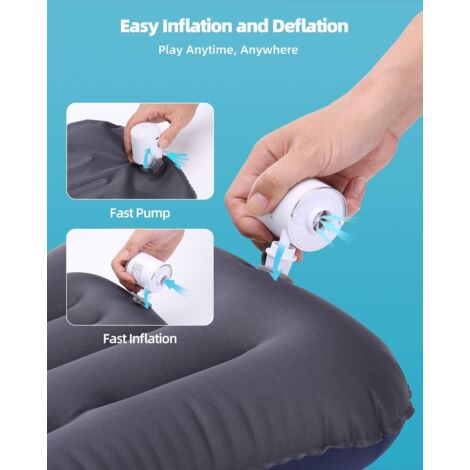 OBEST Pompe Électrique Rechargeable 240 L/min – Gonfleur Dégonfleur Matelas Gonflable, Piscine, Bouée Avec 6 Buses & 4 Lampes LED