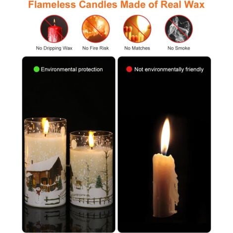 Lot De 12 Bougies Chauffe-plat Sans Flamme Avec Télécommande, Bougies