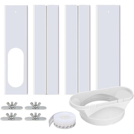 Joint de porte pour climatiseur portable avec adaptateur universel 13/15 cm, verrouillage de sécurité et joint pour climatiseur/déshumidificateur portable sur porte/fenêtre