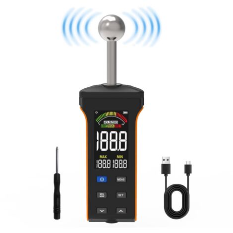 Humidimètre rechargeable, testeur d'humidité, mesure non destructive, humidimètre de maçonnerie avec écran LCD couleur et alarme sonore pour murs, bois, plâtre, testeur d'humidité du bois, analyse 20-