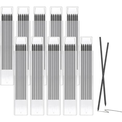 60 Pièces Mines de Crayon de Chantier, 2.8mm Recharges de Crayons de Charpentier, Résistantes à Rupture Recharges pour Crayon Menuisier, pour le Travail du Bois, la Construction et le Bâtiment
