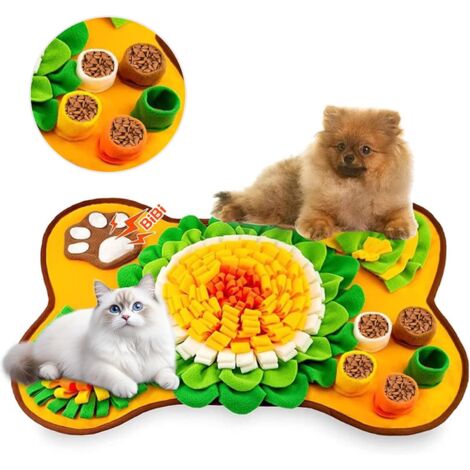 Tapis de Fouille Chien 60x43cm Couverture Pliable, Tapis de Recherche pour Chien, Tapis Éducateurs pour Chiens, Dogs Snuffle Mat Puzzle Toys Jouets Interactifs pour Animaux de Compagnie