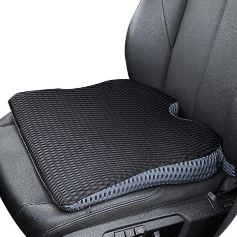 Galette de chaise Coussin de siège auto, coussin de voiture confortable en mousse à mémoire de forme pour la conduite, coussin de siège conducteur avec design en coin, Noir