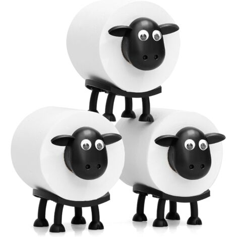Lot de 3 porte-rouleaux de papier toilette avec mouton, porte-rouleau de papier toilette de rechange, porte-papier toilette amusant pour papier toilette, cadeau (1/5)