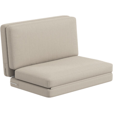 Fauteuil inclinable/matelas d'appoint pliable 2 en 1, divisible, 120 cm de large, beige (1/5)