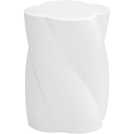 Tabouret de jardin en céramique en forme de spirale, charge maximale 120 kg, Ø 33 x 45 cm, résistant aux intempéries, avec couvercle, blanc (1/5)