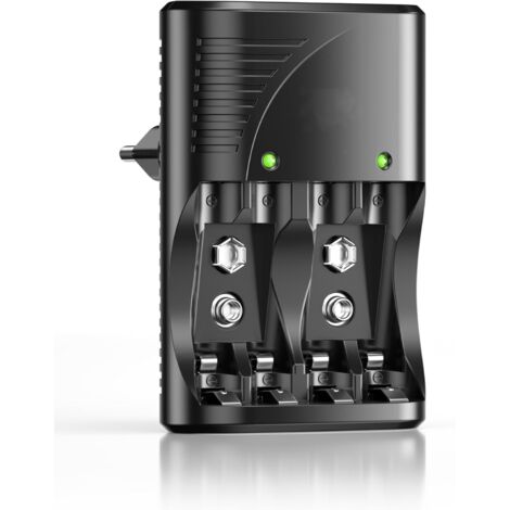 4 Slots Chargeur de Piles Rapide pour AA AAA Piles Rechargeables Ni-MH, avec Indicateurs LED Intelligents