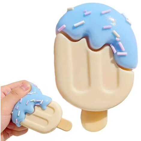 2pcs Jouet à Presser en Forme de Glace Jouet Anti-Stress à remontée Lente sensoriel crème glacée - pour Adulte Enfant Travail Maison