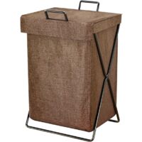 Panier de rangement de luxe pour linge sale, rangement du linge, objet décoratif, étagère de salle de bain, panier à linge, organisateur de linge (noir + couleur café)