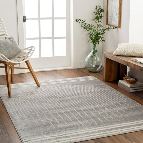 SURYA Tappeto Salotto a Pelo Corto Soggiorno Scandinavo Hygge Grigio e  Beige 120 x 170 cm