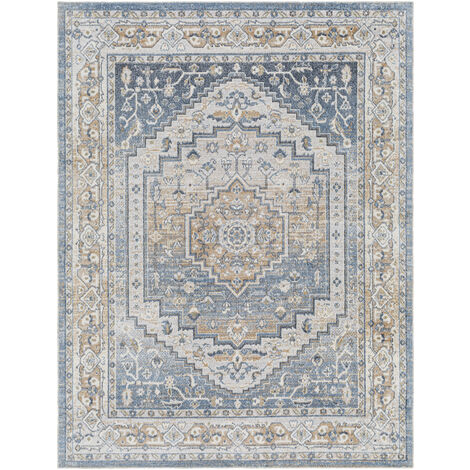 Tappeto Vintage Lavabile in Lavatrice Rosso/Blu 200x275 Lana