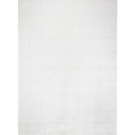 SURYA Teppich Kurzflor Wohnzimmer Skandi Design Wabi Sabi Elfenbein und  Weiß 160 x 213 cm