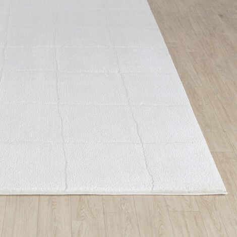 SURYA Teppich Kurzflor Wohnzimmer Skandi Design Wabi Sabi Elfenbein und  Weiß 160 x 213 cm | Kurzflor-Teppiche