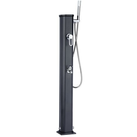 Doccia solare da esterno Jolly Go Formidra 20L 24x26x120cm - Alluminio - Doccia a mano, miscelatore e risciacquo piedi rimovibili 24x26x120cm - Antracite
