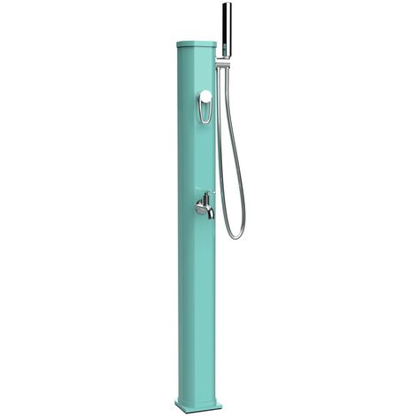 Doccia solare da esterno Jolly Go Formidra 20L 24x26x120cm Alluminio - Doccia a mano, miscelatore e risciacquo piedi rimovibili