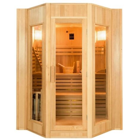 Sauna Vapeur ZEN - Sauna Francia - 4 posti - 198 x 174 x 200 cm - Legno di abete rosso - Pacchetto completo 6,0kW (1/5)